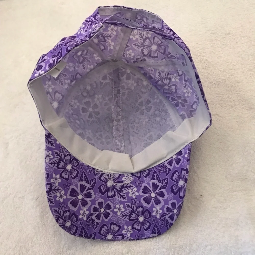 Girl's Adjustable Purple Floral Designer Hat